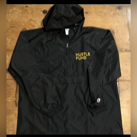 Mens Champion Hustle Fund Rain Hoodie Black Size X-Large - Picture 1 of 9